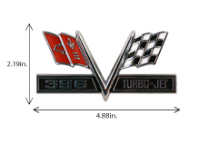 1965-67 FENDER EMBLEM, 396 TURBO-JET FLAG